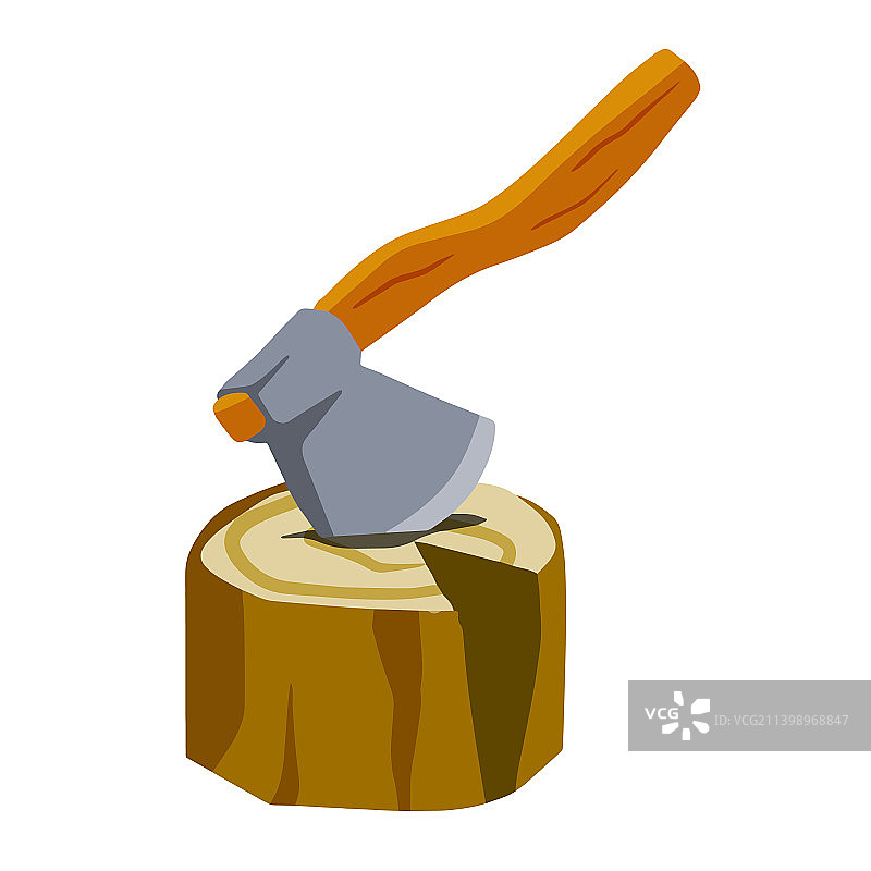 用斧头砍伐木头图片素材