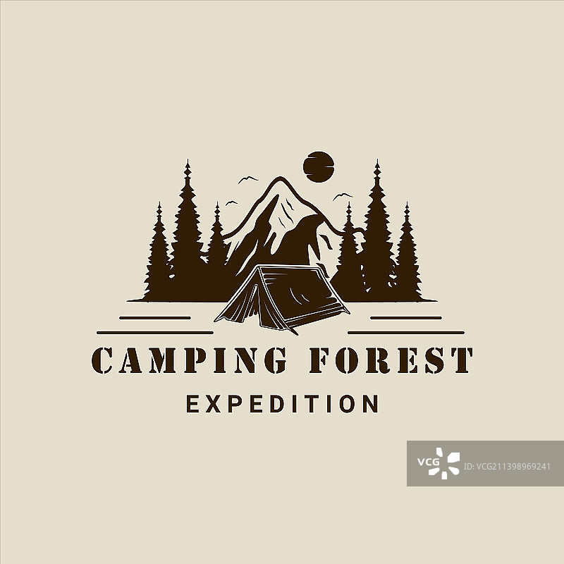 森林山地复古露营logo图片素材