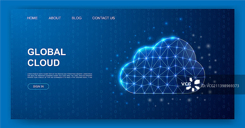 3D多边形云网站模板数据库图片素材