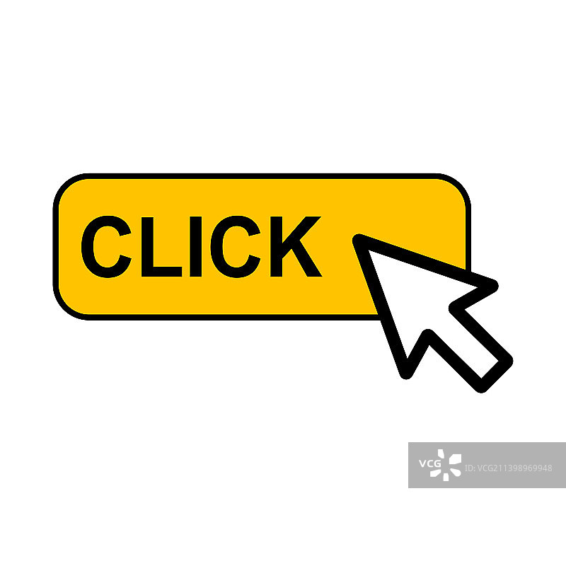 点击此处网页按钮扁平风格指针图片素材