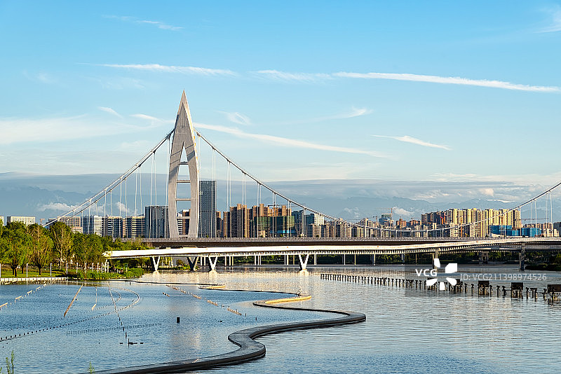 陕西省西安市灞桥区元朔大桥图片素材