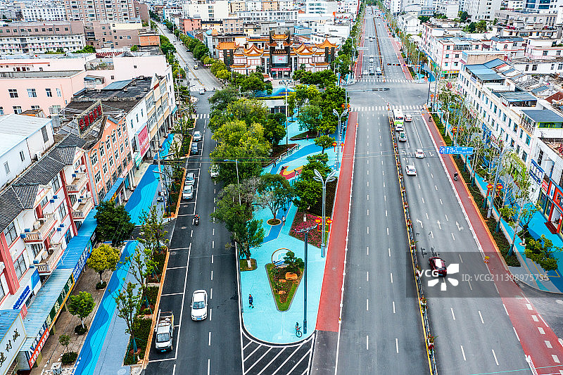 云南省玉溪市江川区城市口袋公园图片素材