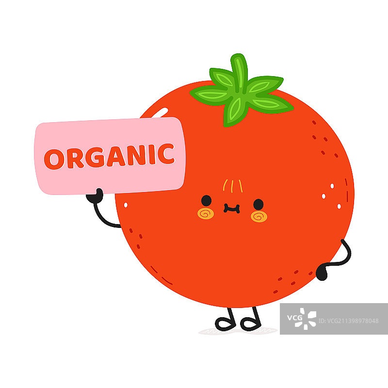 可爱趣味番茄有机海报图片素材
