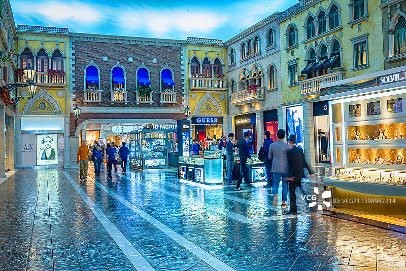 澳门威尼斯人度假村酒店大运河商业街图片素材