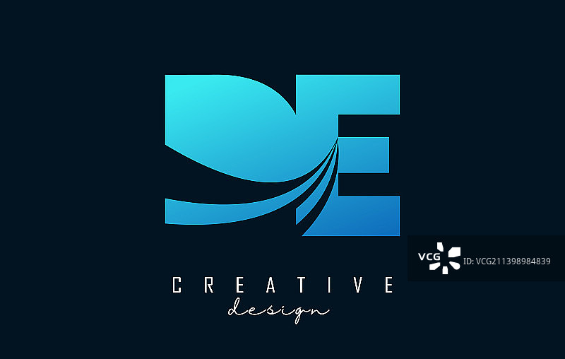 创意蓝色字母DE标志图片素材