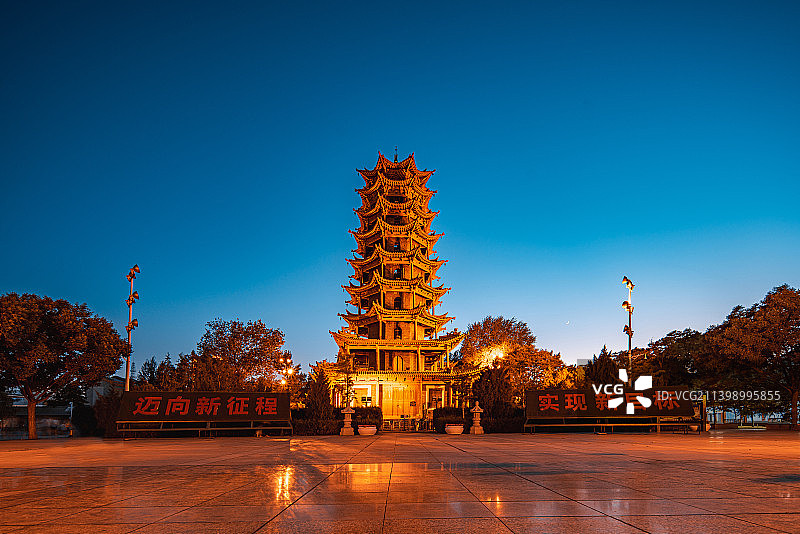 张掖木塔图片素材