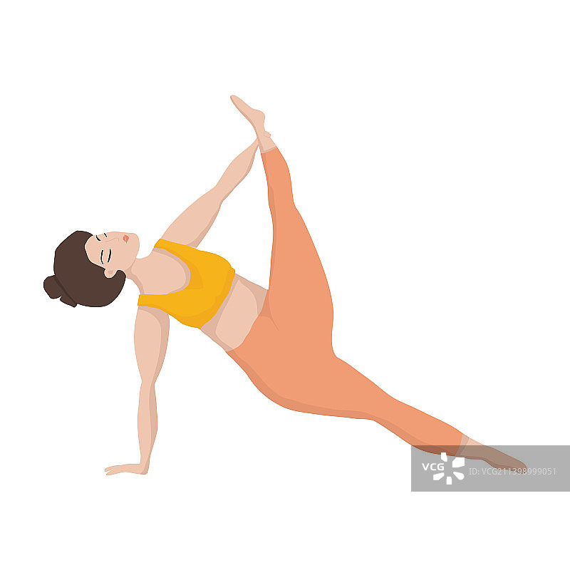 快乐的亚洲超重女性做瑜伽图片素材