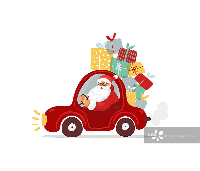 现代圣诞老人携带礼物图片素材