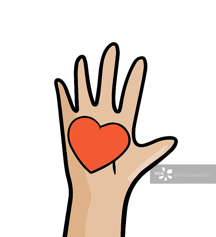 手持浪漫的心形符号图片素材