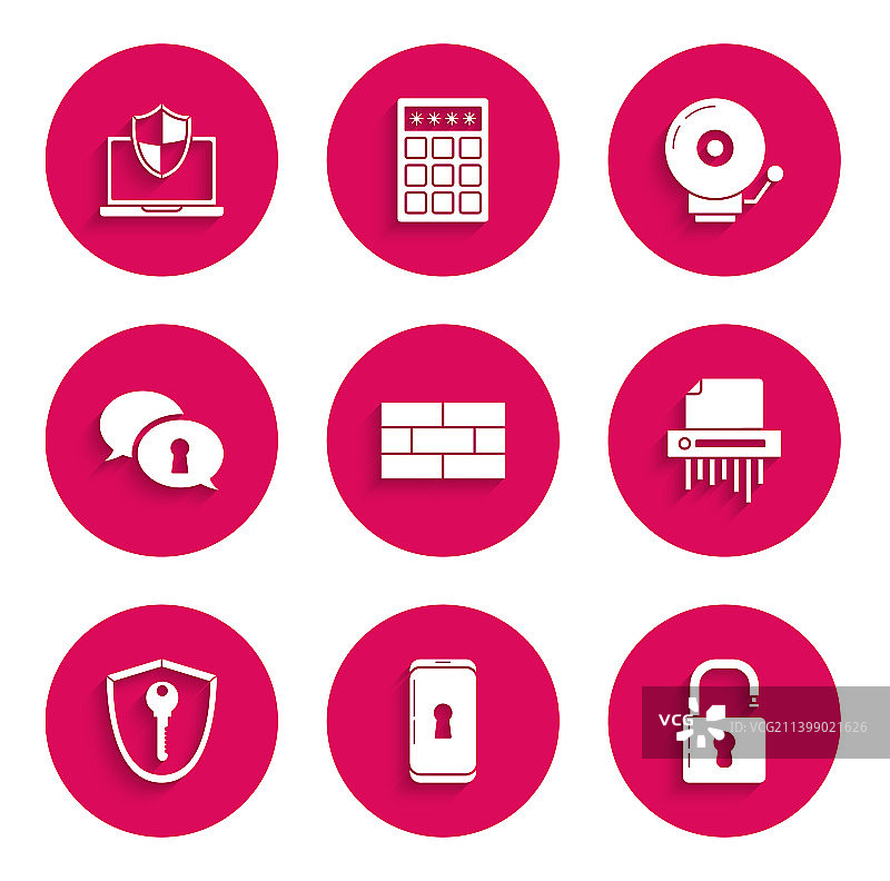 砖块、带锁的智能手机、打开的挂锁套装图片素材