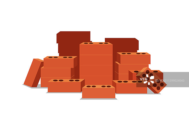 建筑用红砖堆图片素材