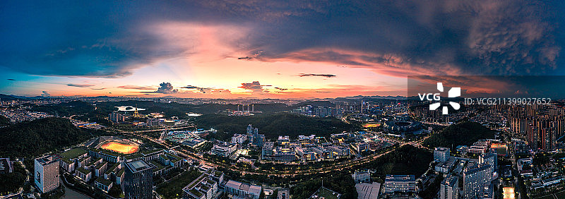 深圳龙岗大运航拍图片素材