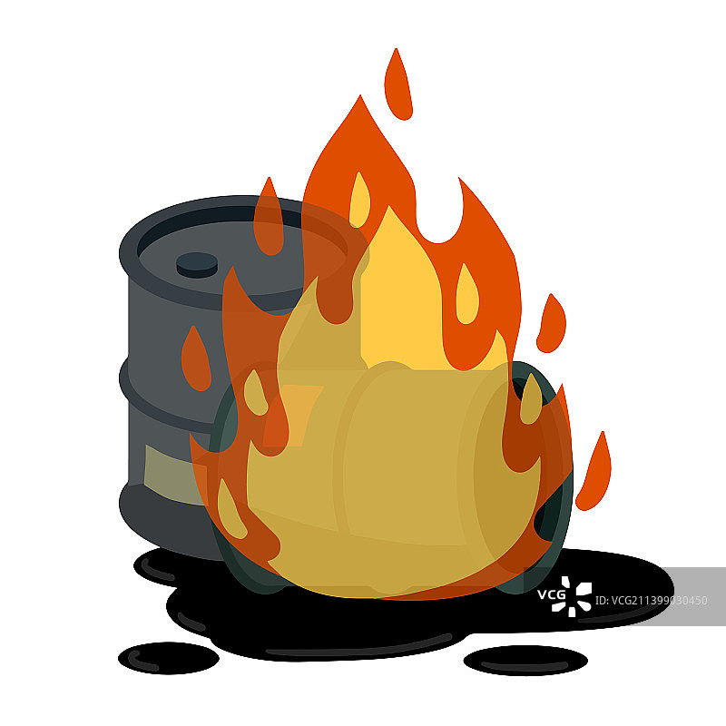 燃烧化石燃料的油桶图片素材