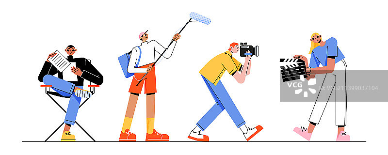 电影摄制组电影制片厂工作人员图片素材