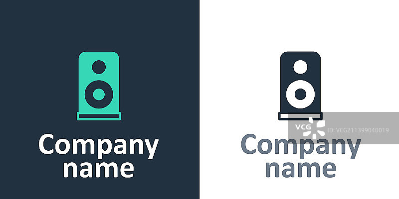 白色背景上的立体声扬声器标志图片素材