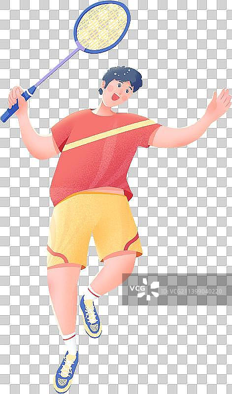 打羽毛球的中学生图片素材