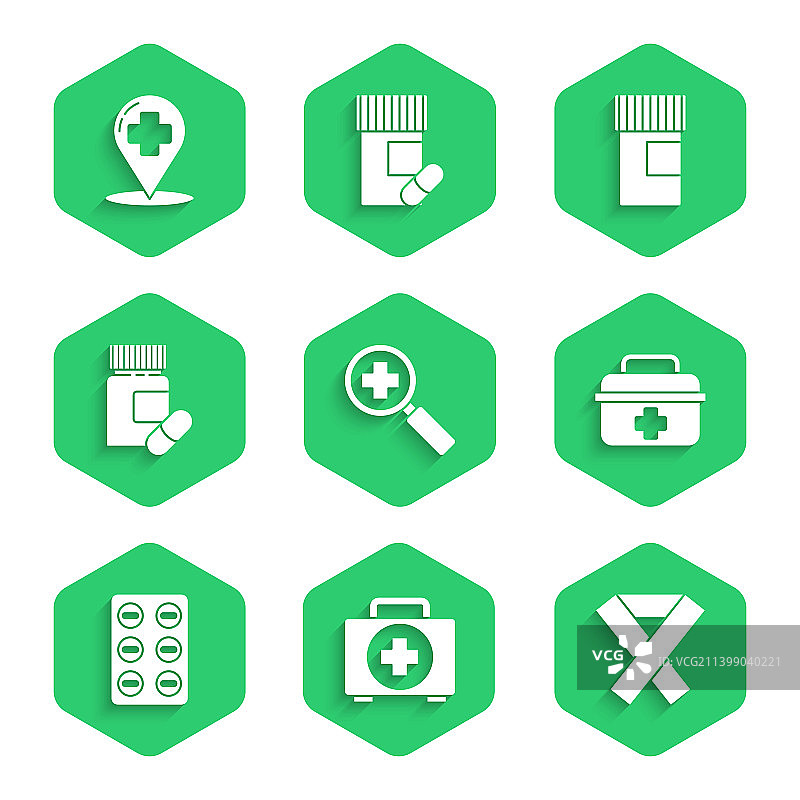 搜索用放大镜、医疗急救套装图片素材