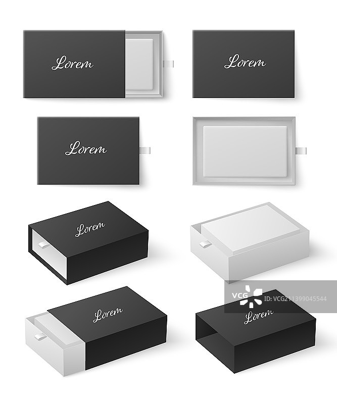带拉手的空白滑动抽屉盒模型图片素材
