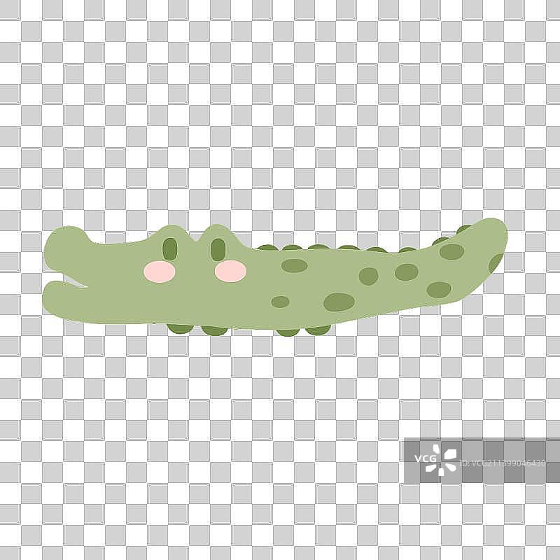 免抠元素扬子鳄手绘可爱图片素材