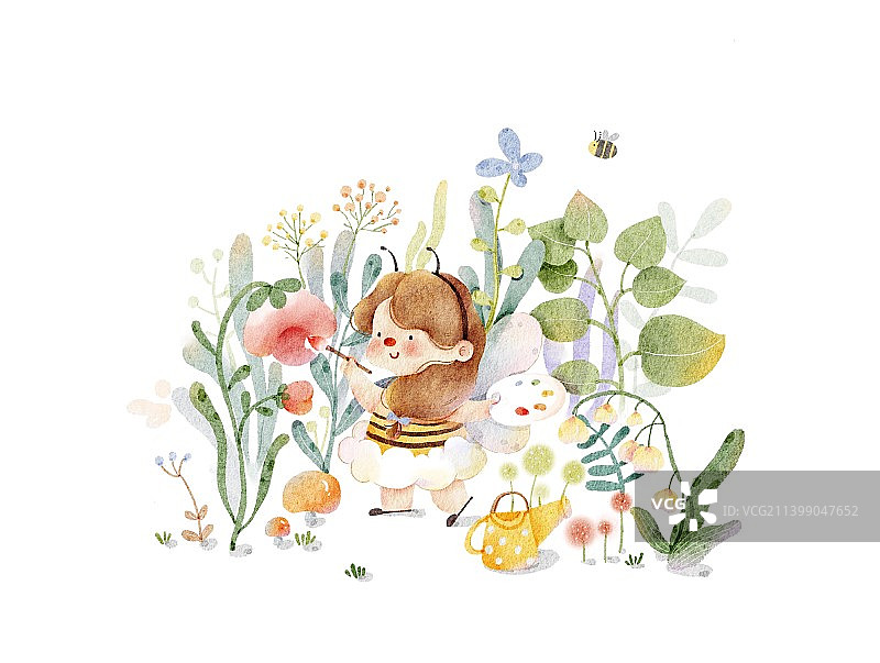 仿水彩插画图片素材