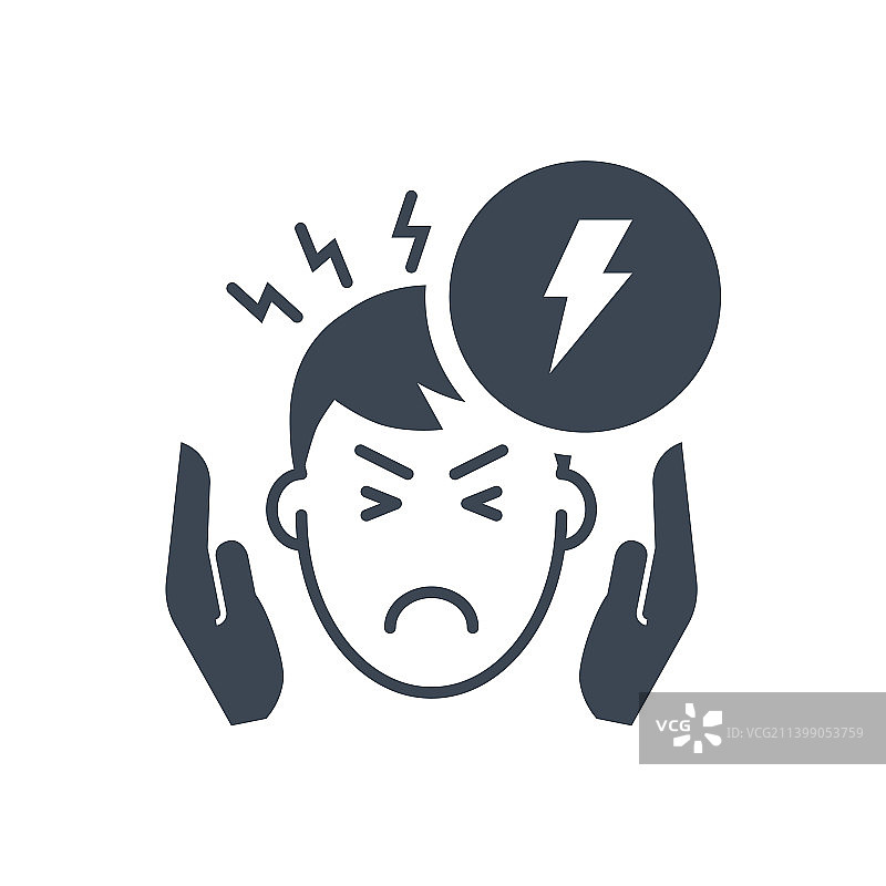 与头痛相关的字形图标图片素材