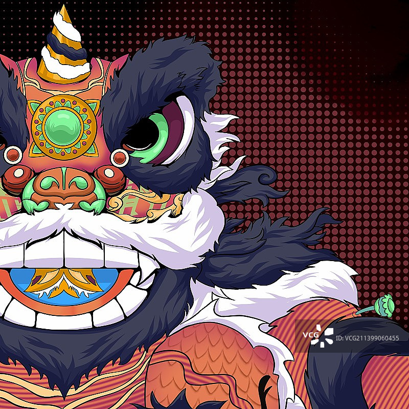 国潮风醒狮图片素材