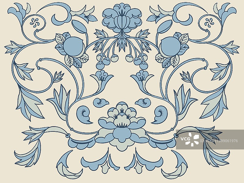 中国纹样植物纹样插画图片素材