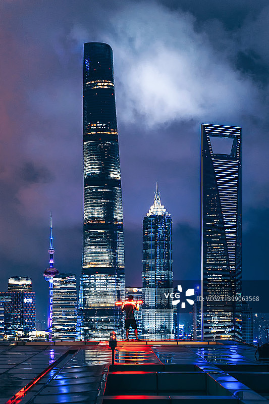 赛博朋克的上海图片素材