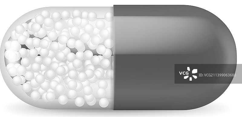 逼真的透明胶囊药物模型图片素材