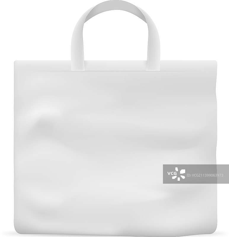 用于购物的白色织物袋逼真空白图片素材