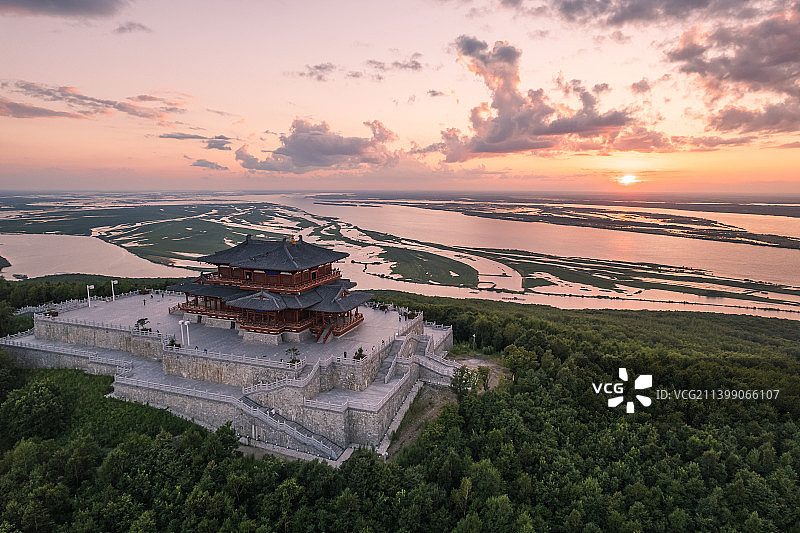 黑龙江佳木斯抚远市东极阁图片素材