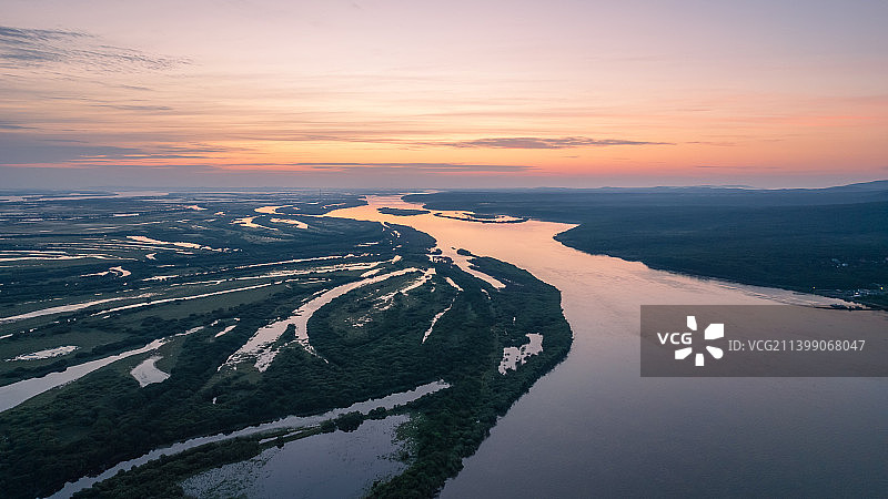 黑龙江佳木斯抚远市黑瞎子岛和乌苏里江图片素材