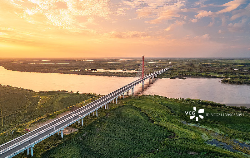 黑龙江佳木斯抚远市乌苏大桥图片素材
