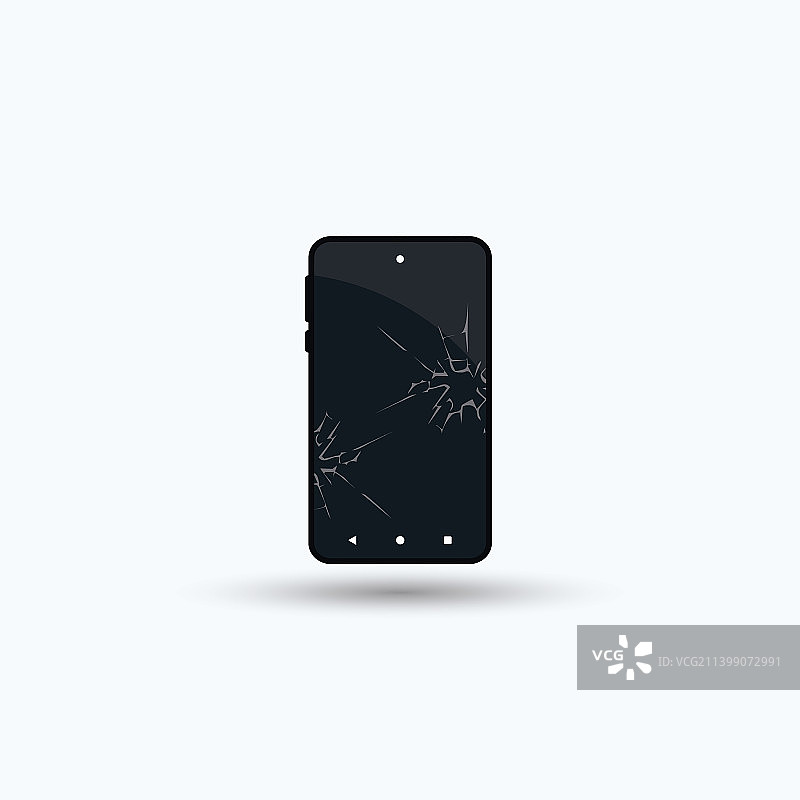 屏幕损坏的智能手机图片素材