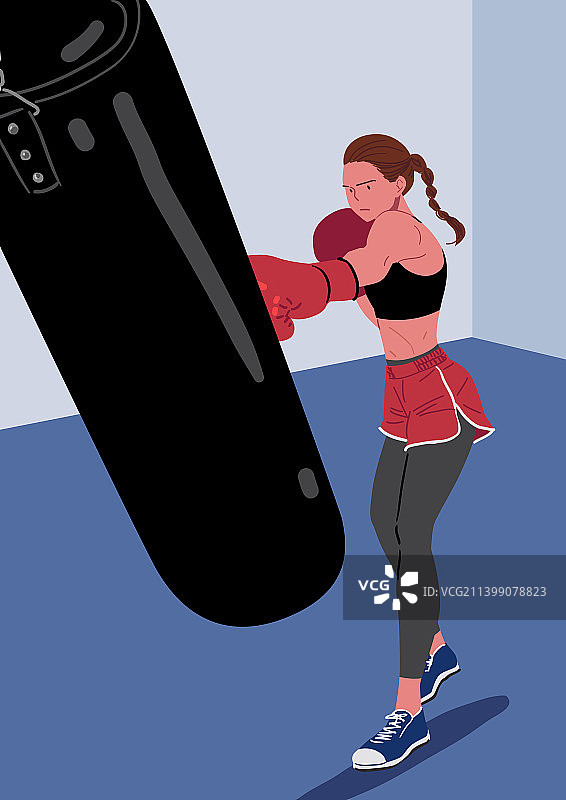 女性拳击运动图片素材