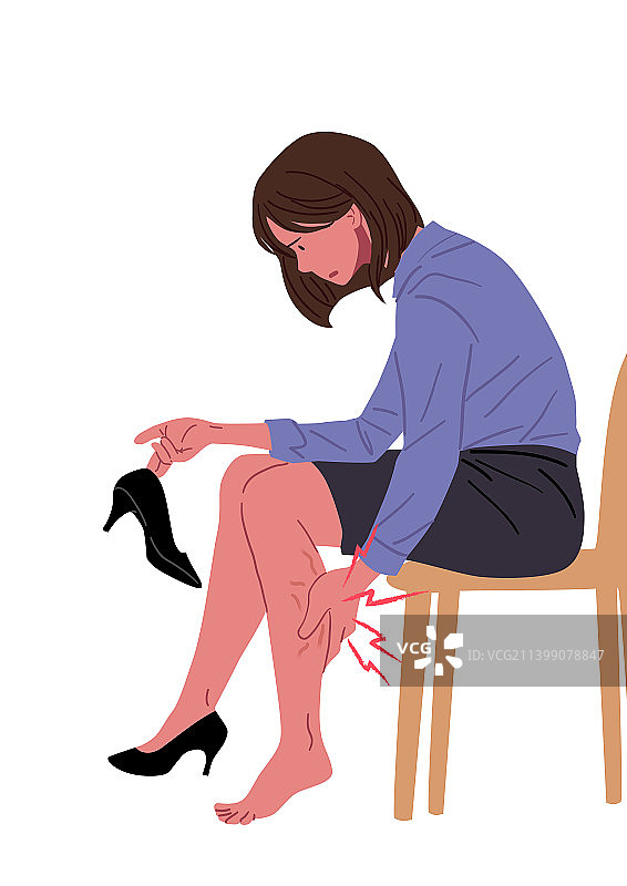 疾病疼痛静脉曲张小腿图片素材