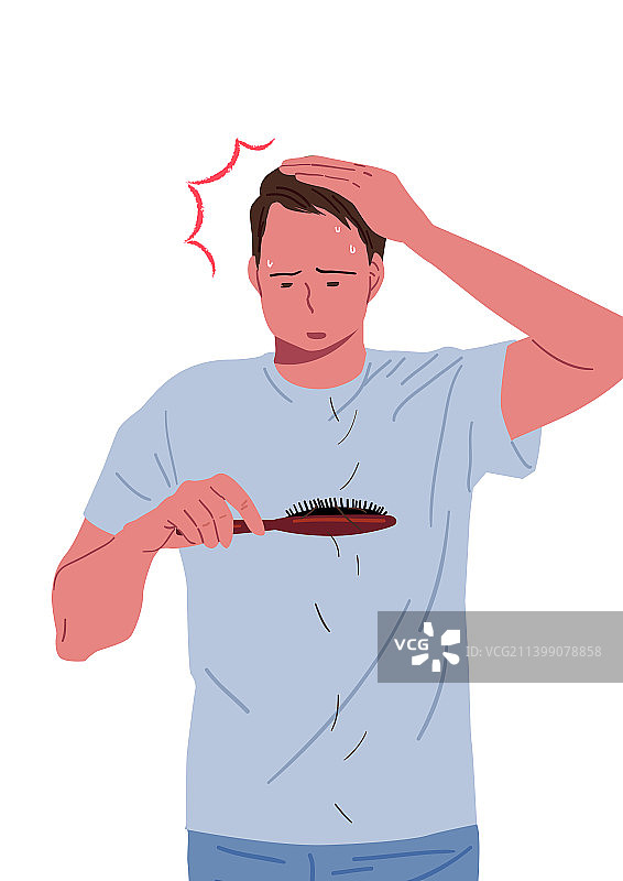 疾病脱发焦虑男性梳子发刷图片素材