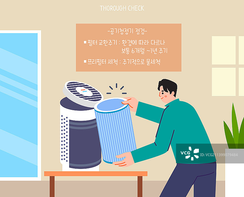 检查空气净化器除尘图片素材
