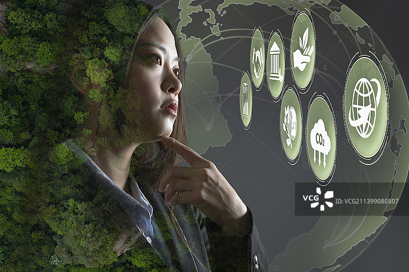 共同创造减碳足迹环境图片素材