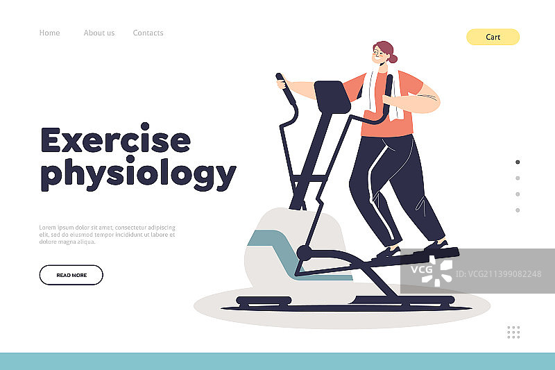 运动生理学概念落地页图片素材