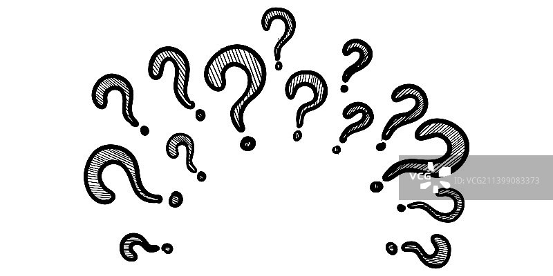 手绘问号合集图片素材