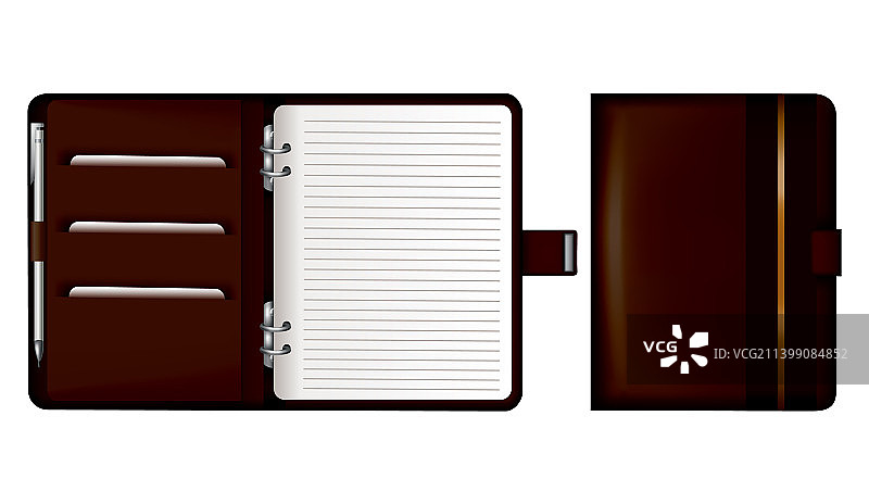 棕色皮革笔记本写实模型图片素材