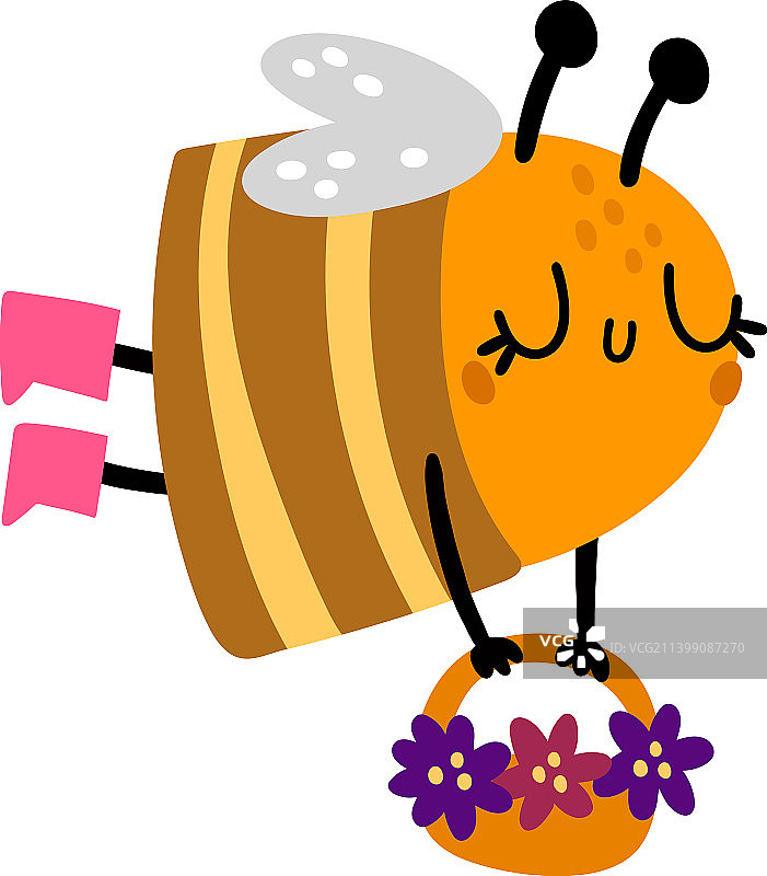 采花蜜的可爱蜜蜂图片素材