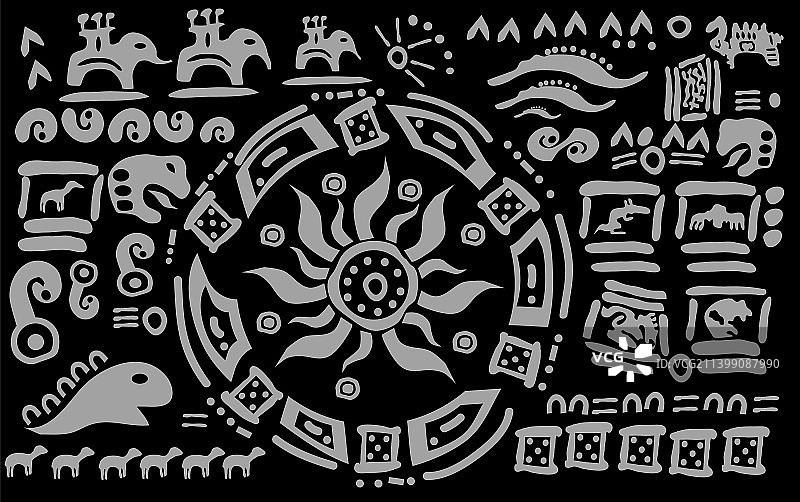 古代文明的太阳符号和标志图片素材