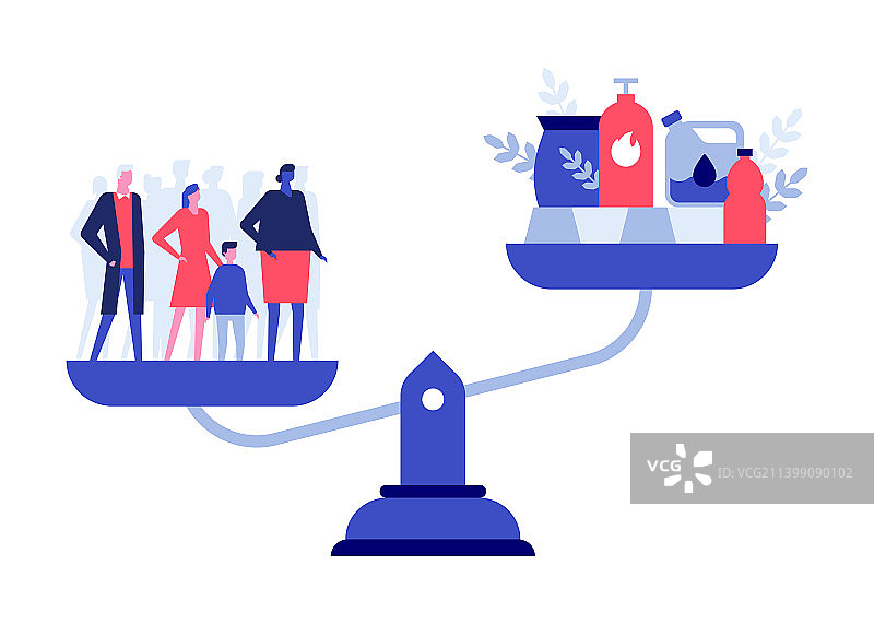 过度消费扁平风插画图片素材