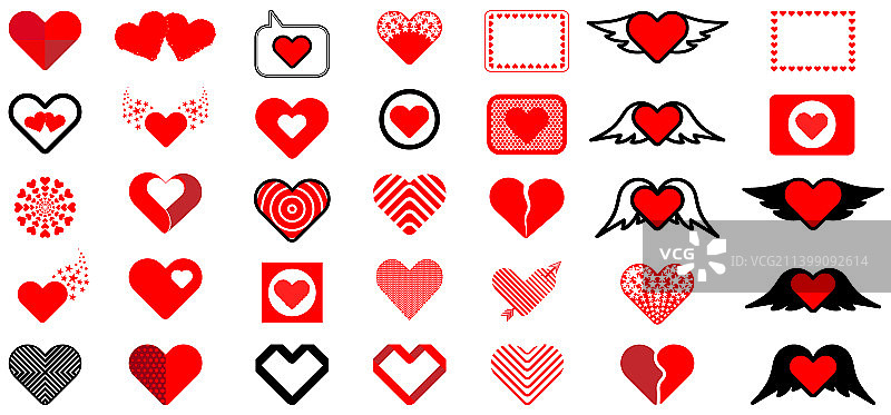 装饰心形图标符号合集图片素材