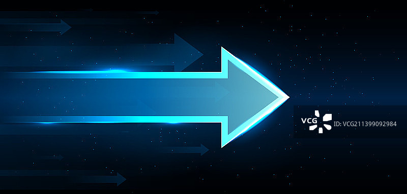 蓝色右箭头概念图片素材
