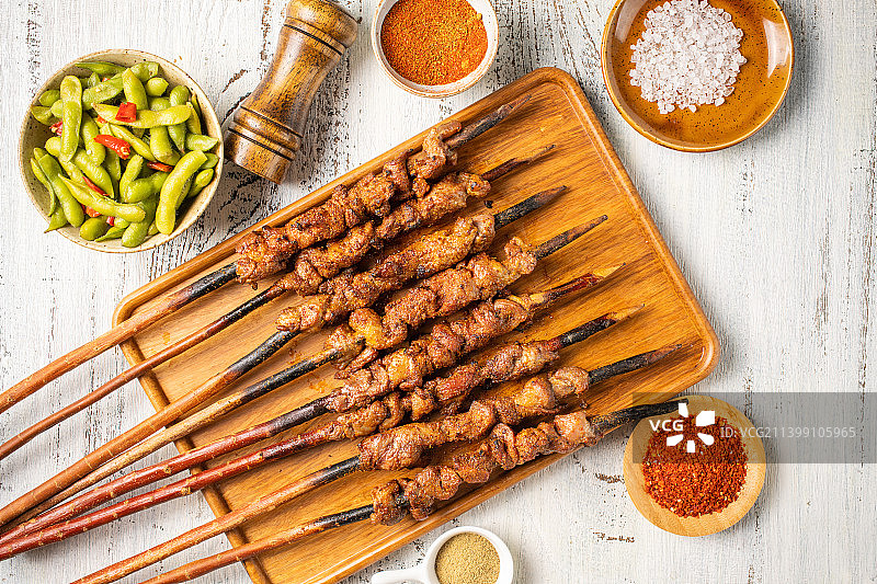 烤羊肉串，红柳烤肉图片素材