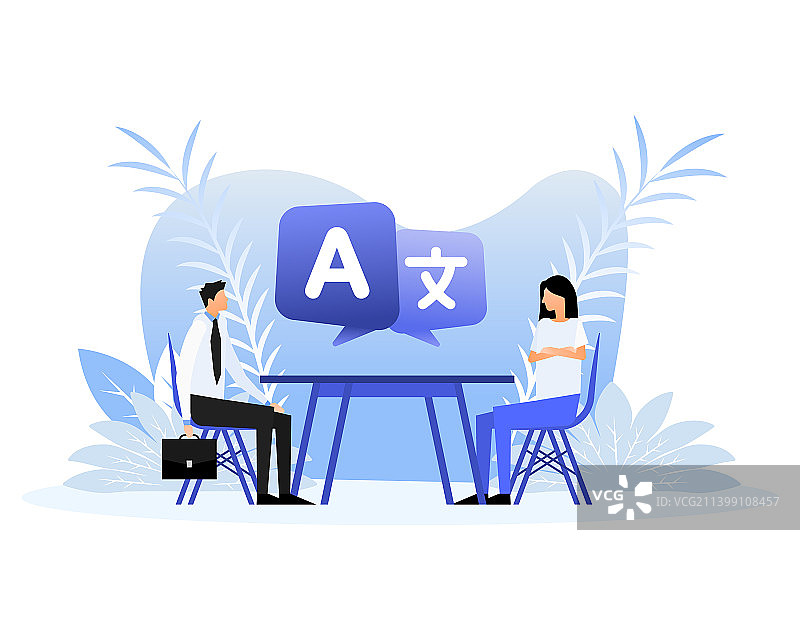 扁平风格图标：翻译用户图片素材