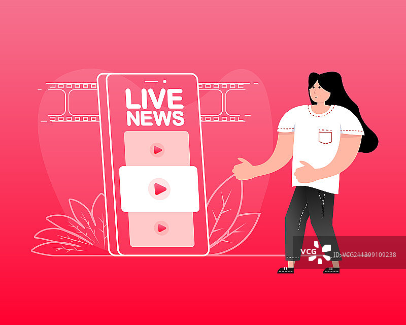 扁平风格直播用户banner图标图片素材